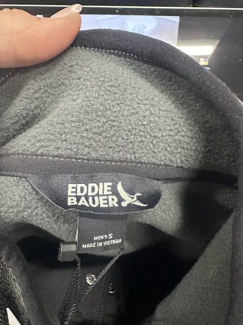 Eddie Bauer Sweater Fleece Quarter Zip Grey Size Small